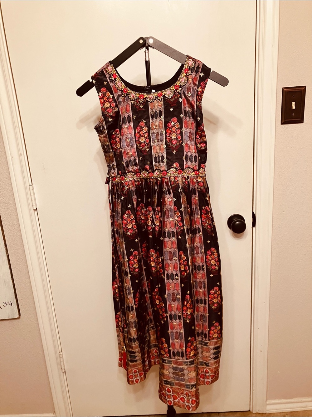 Simply Diya's Angrakha Kurti Embroidered Tunic Wrap Dress - Size 34